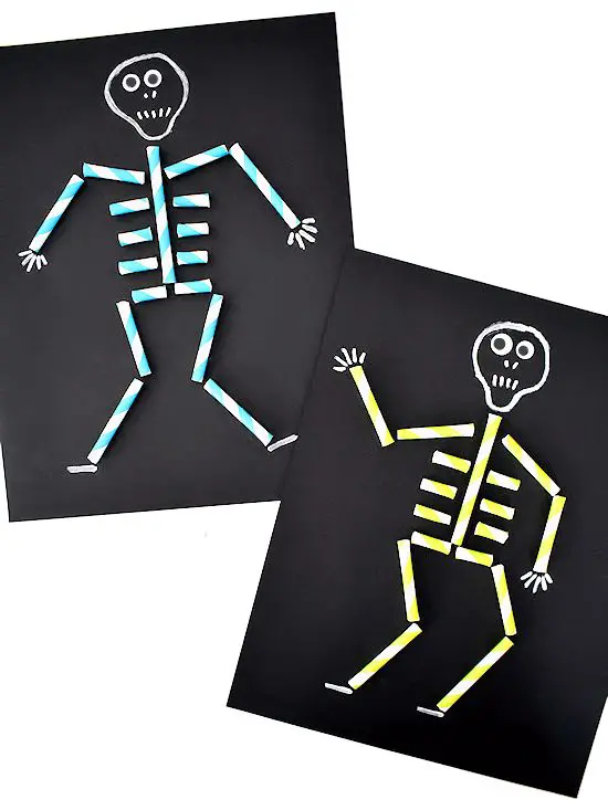 Paper Straw Skeleton Art
