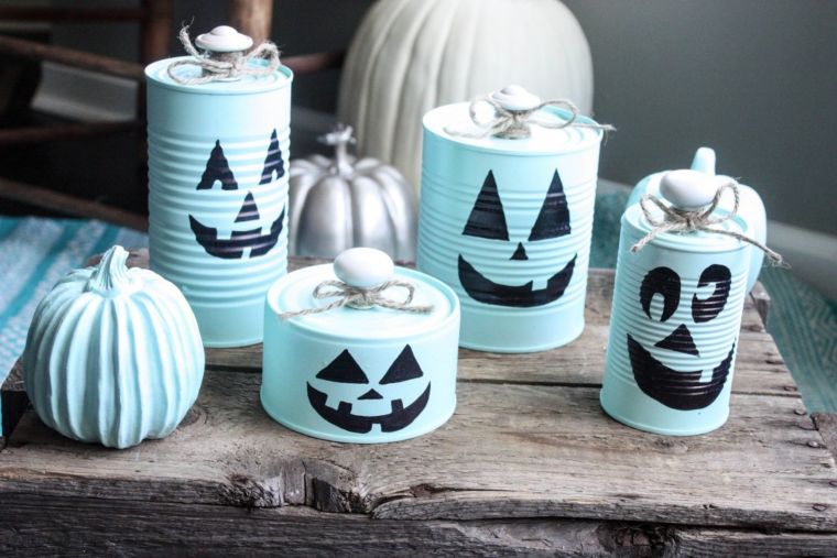 DIY Recycled Tin Can Pumpkins