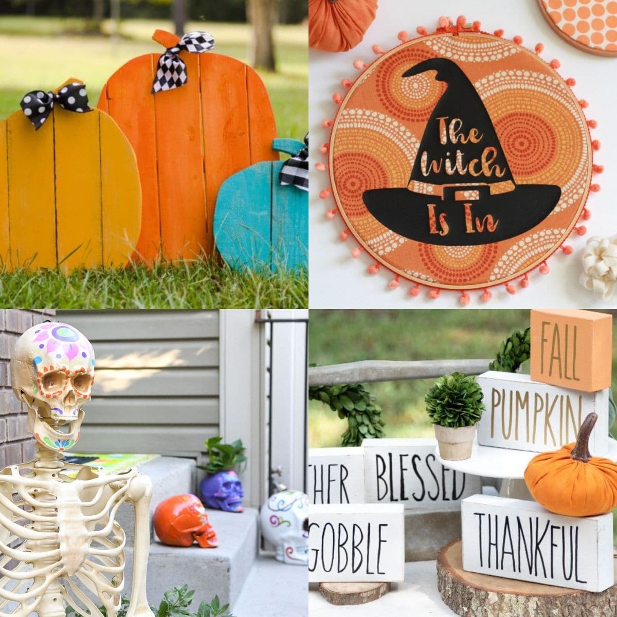 Beware OR Wicked Fall October Decoration Decor Blocks Spooky Details about   HALLOWEEN Town 