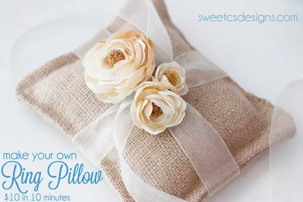 Burlap Pillow Ring Holder