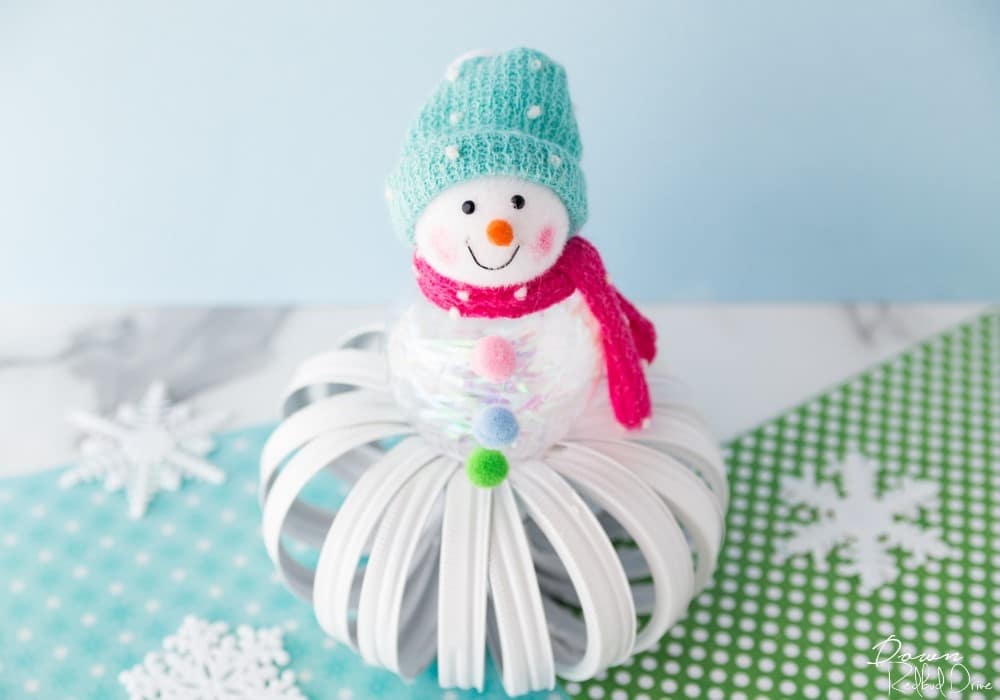 Mason Jar lid Snowman