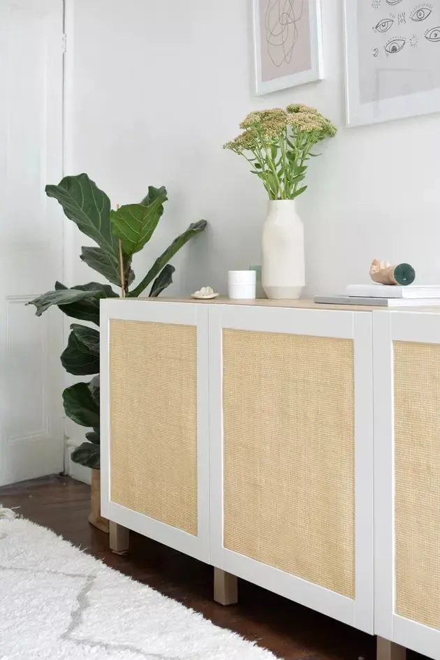 DIY Cane Sideboard