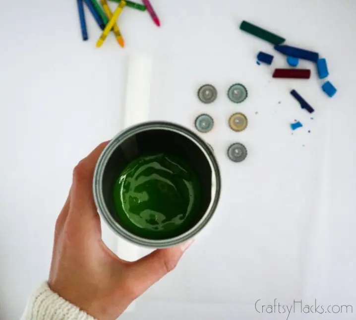 melted green crayon