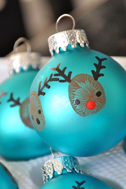 Reindeer Thumbprint Ornaments