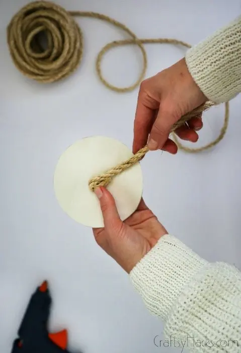 glueing rope to fabric