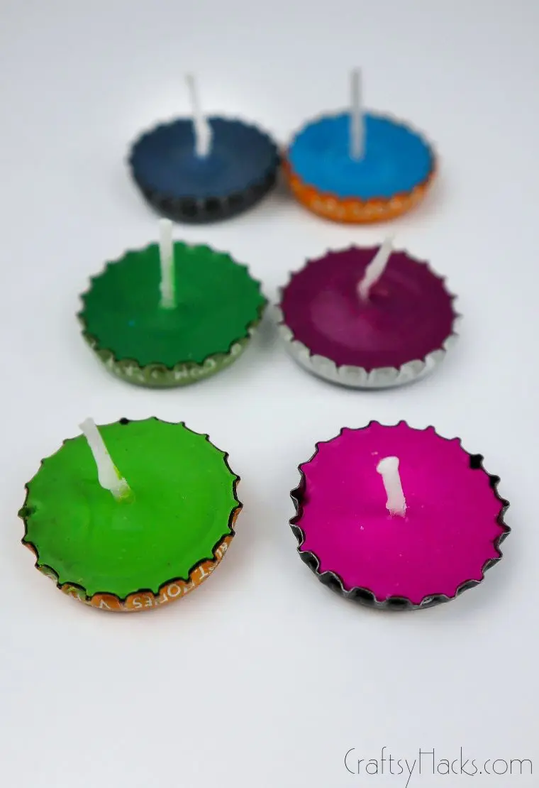 six colorful candles