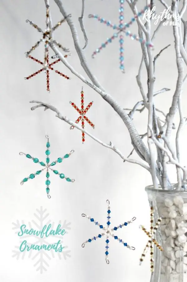 Beaded snowflakes