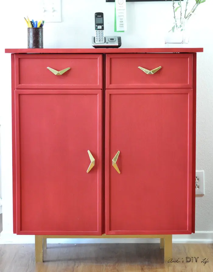 red retro sideboard