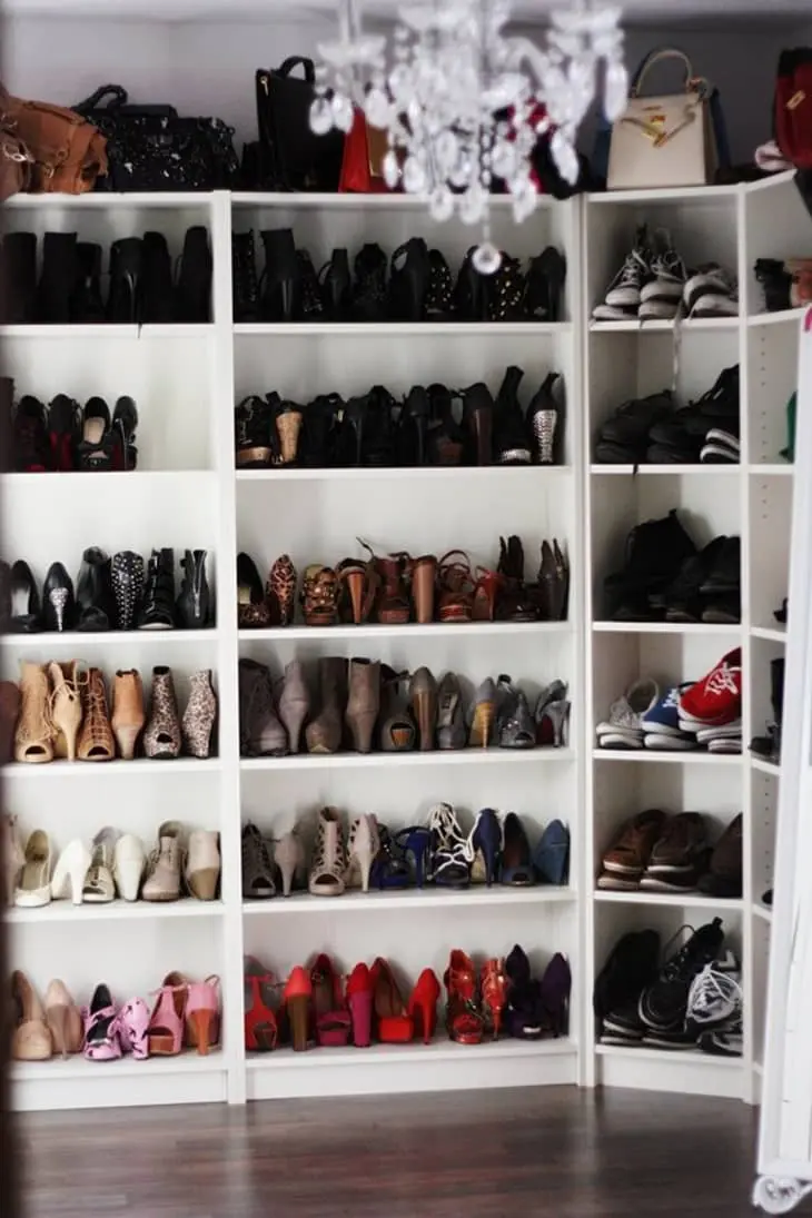 IKEA Billy Bookcase shoe shelving