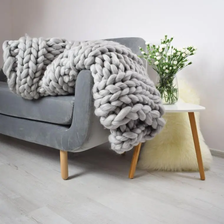 chunky knit blanket