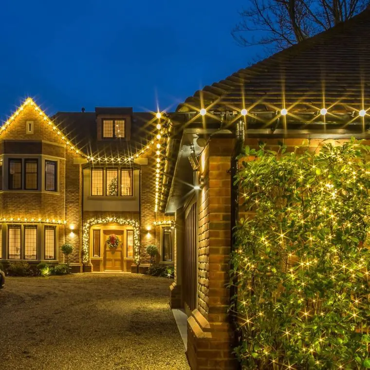 Roof Lined With Yellow Lights