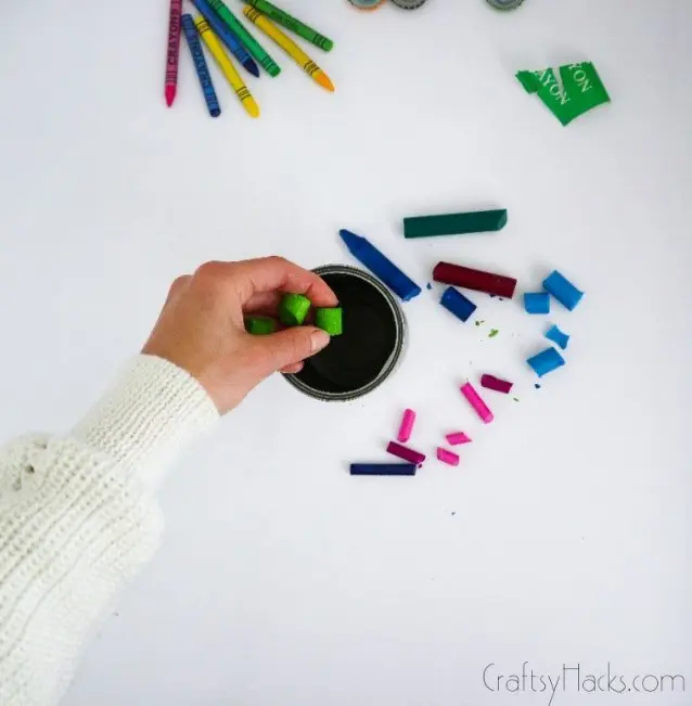 crayons in soup can
