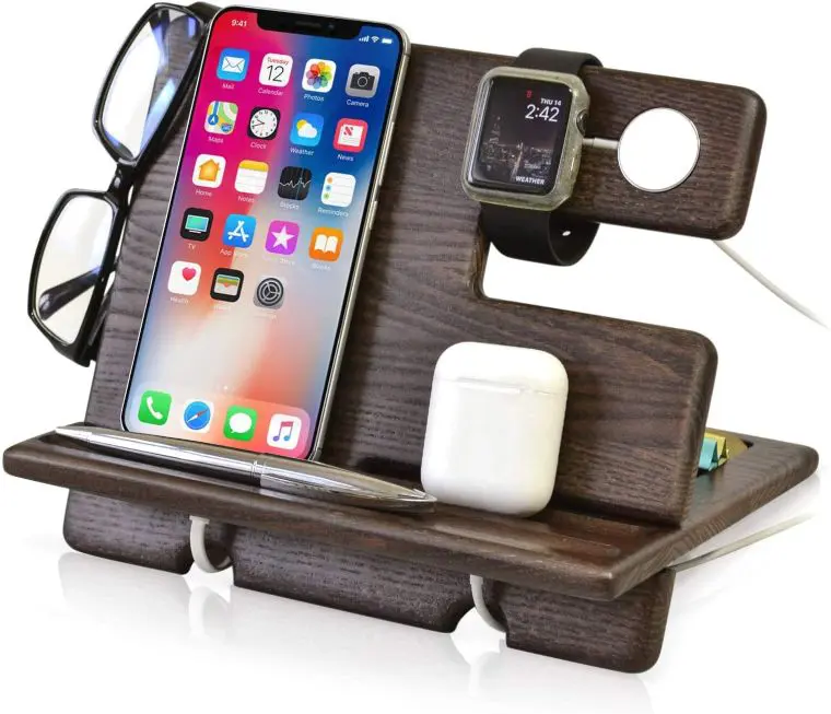 wooden docking station