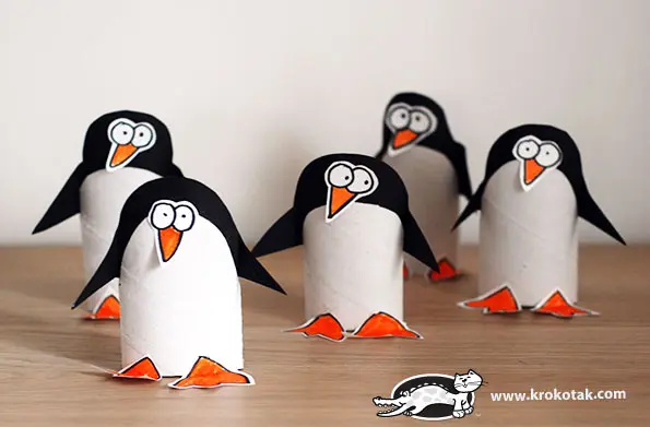 Toilet Paper Roll Penguins