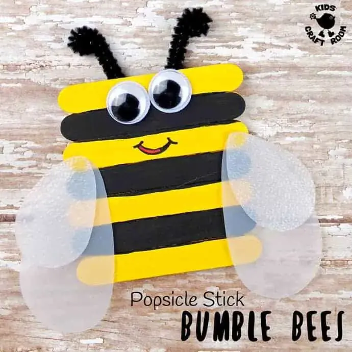 Popsicle Stick Bumblebees