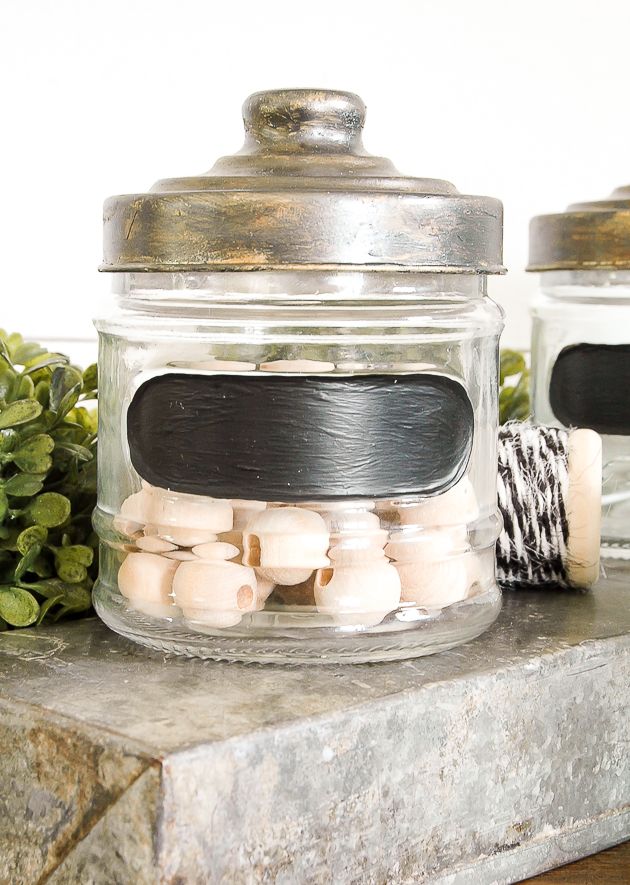 Farmhouse-Themed Dollar Store Jars