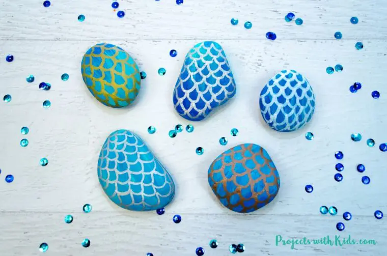 Mermaid Scale Painted Rocks