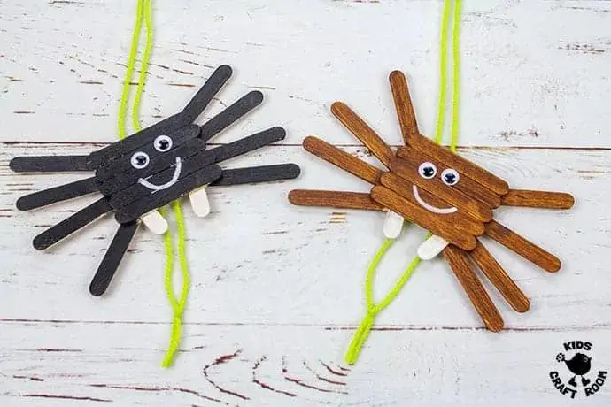Climbing Popsicle Stick Spiders