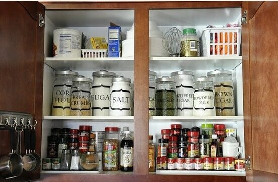Organized Dry Good Cupboard