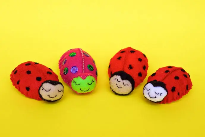 Felt Ladybug Brooch