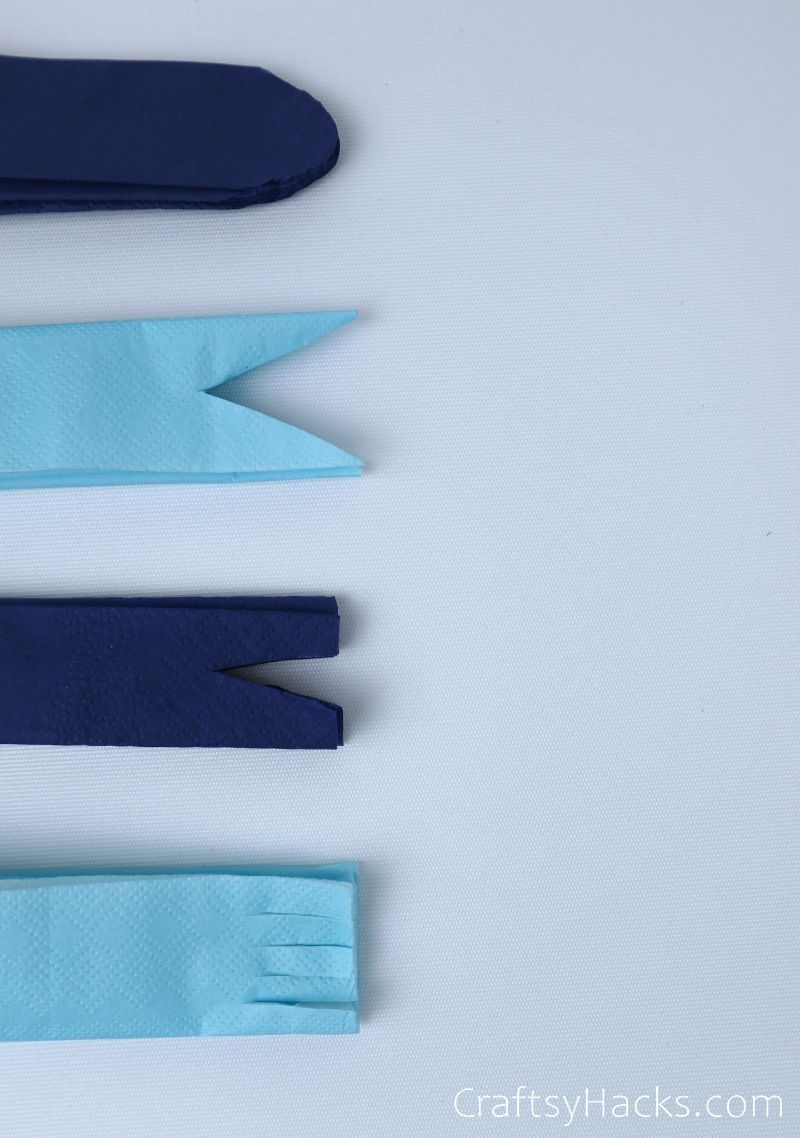  corte de papel de seda de 4 formas diferentes