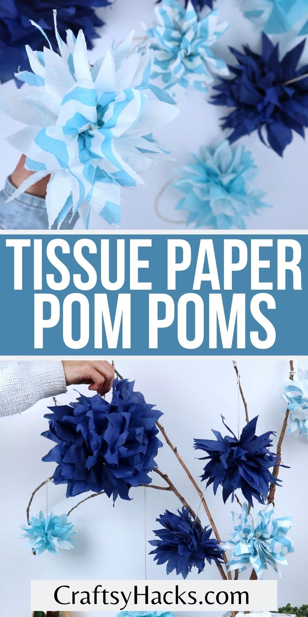 tissue paper pom poms