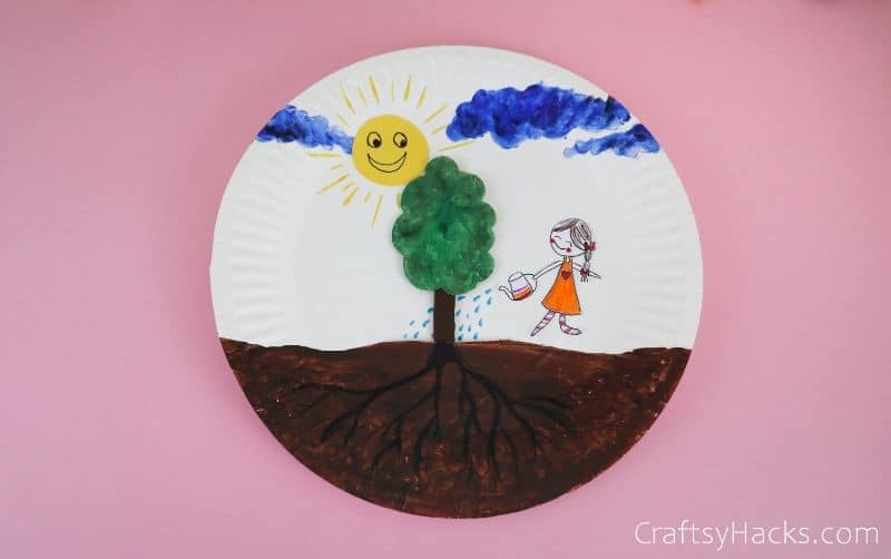paper plate craft with tree