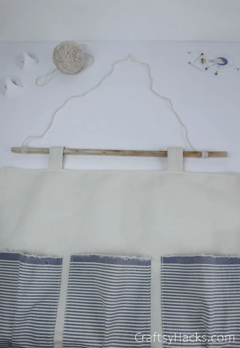 hanging organizer with string