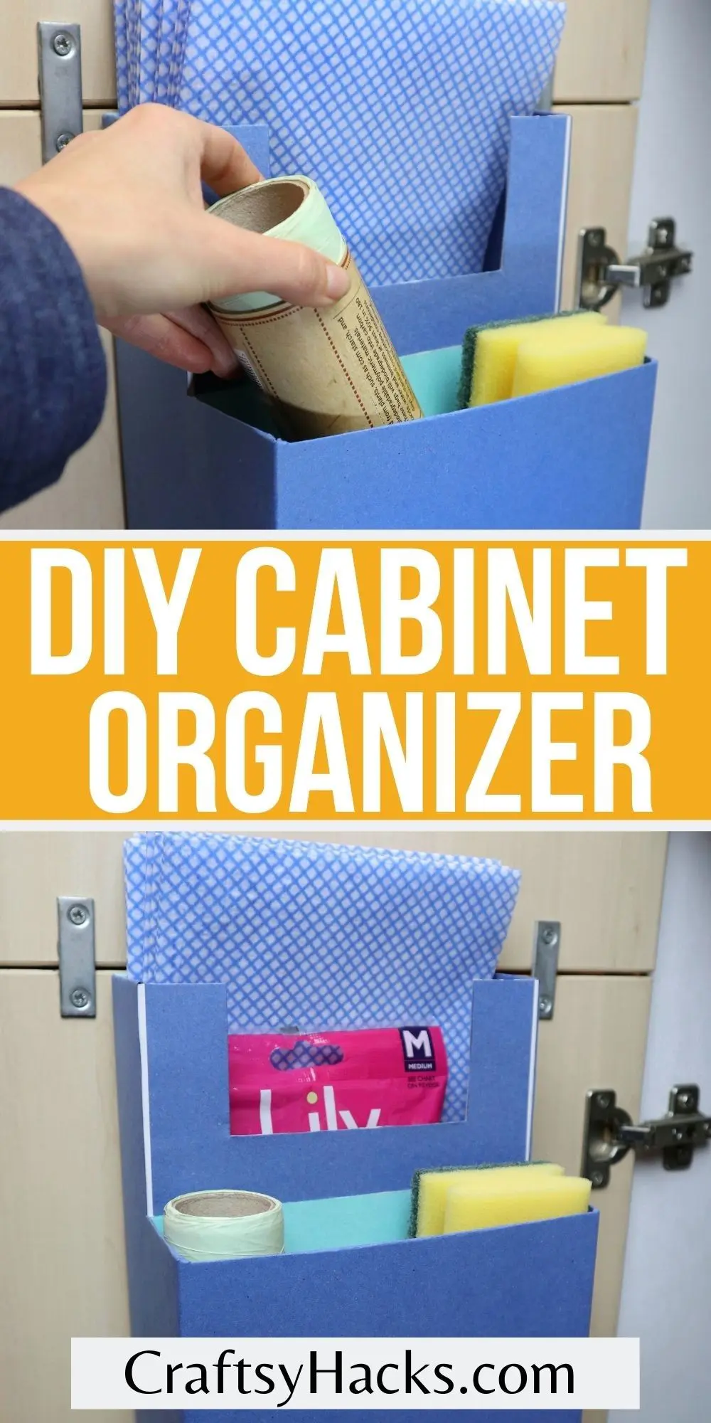 DIY cabinet organizer pinterest pin