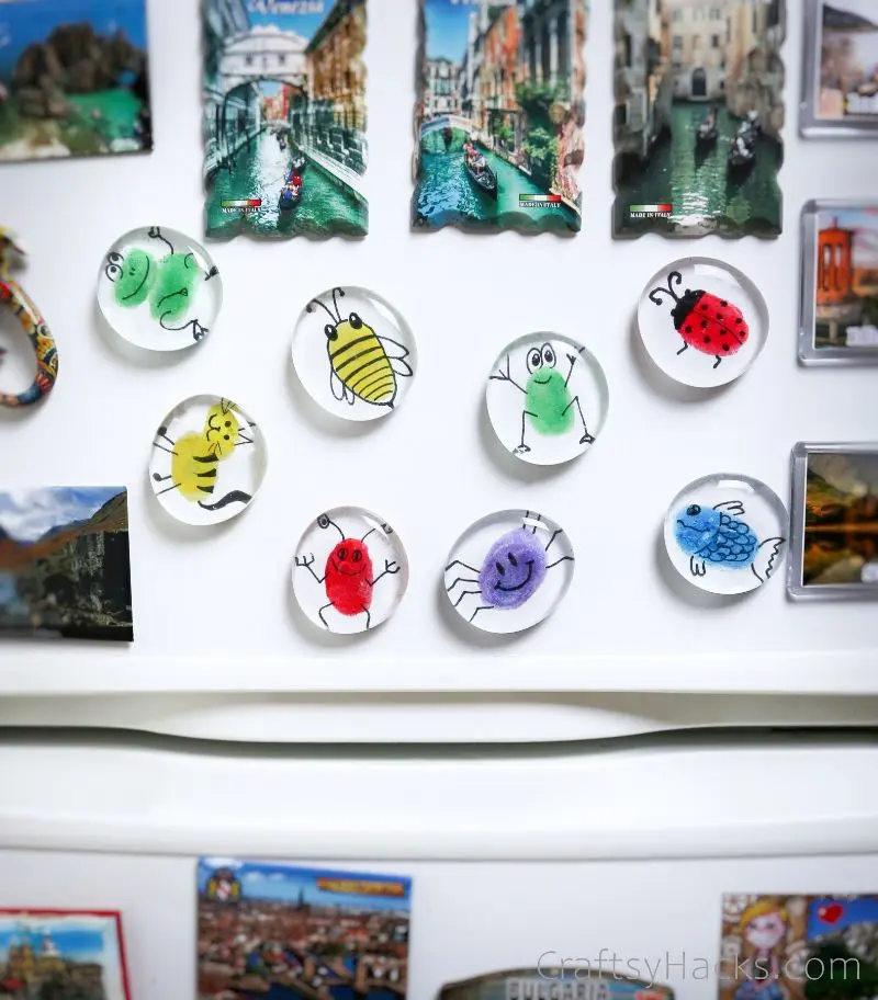 fingerprint magnets on fridge