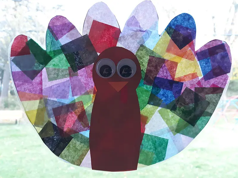 Turkey Tissue Paper Suncatcher