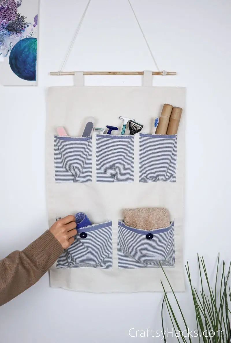 diy organizer hanging on wall