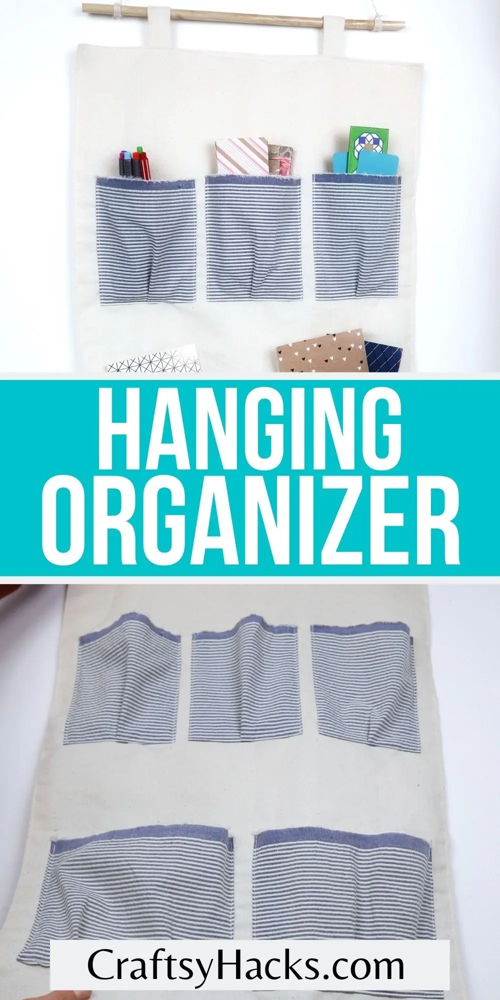 Diy Hanging Organizer With Pockets Craftsy Hacks