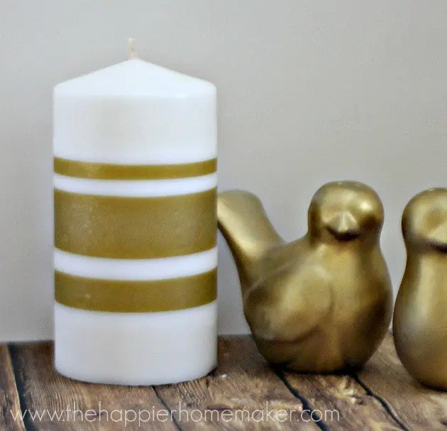 Striped Pillar Candle