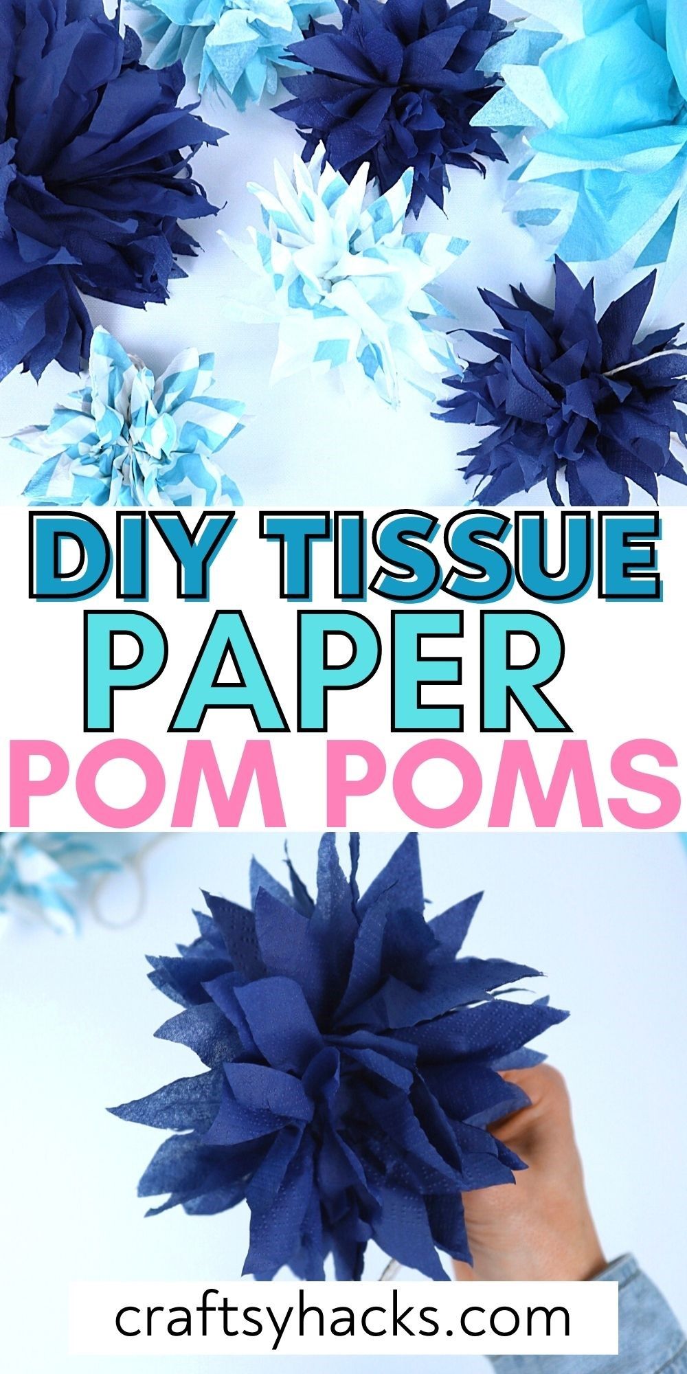 DIY tissue paper pom poms