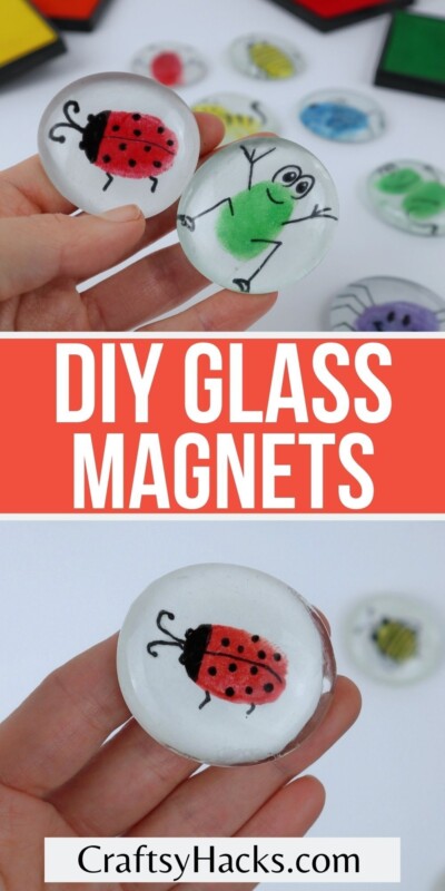 DIY Fingerprint Glass Magnets for Kids - Craftsy Hacks