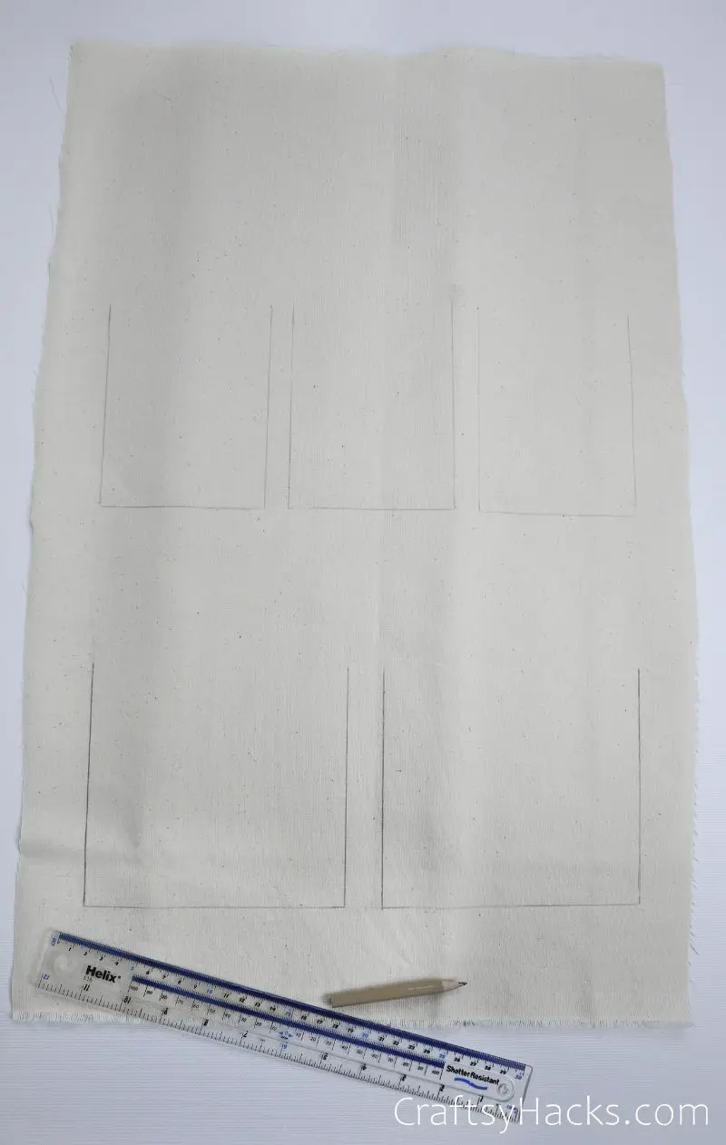 rectangles drawn on fabric