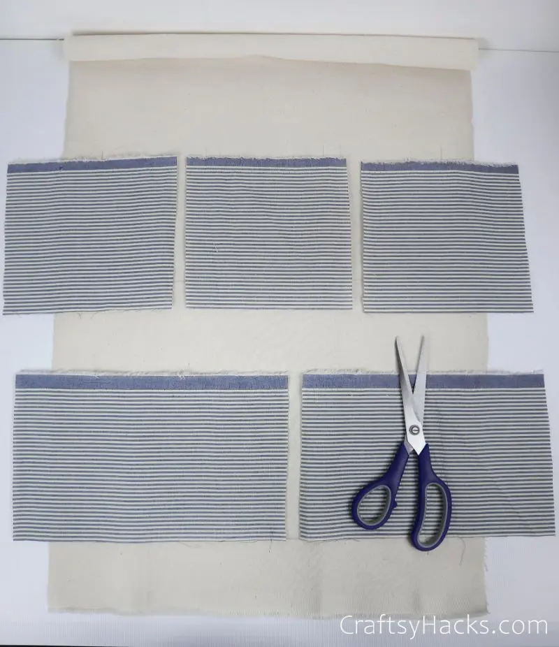 cut out fabric rectangles