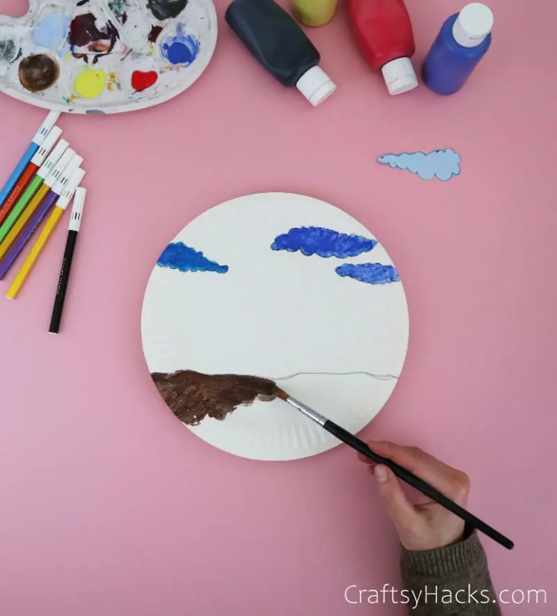 painting ground on paper plate