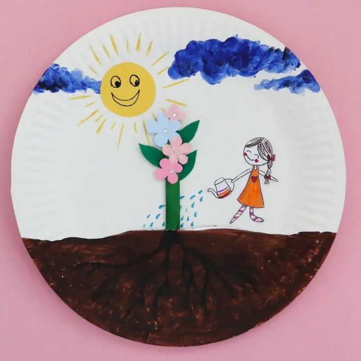 paper plate flower craft