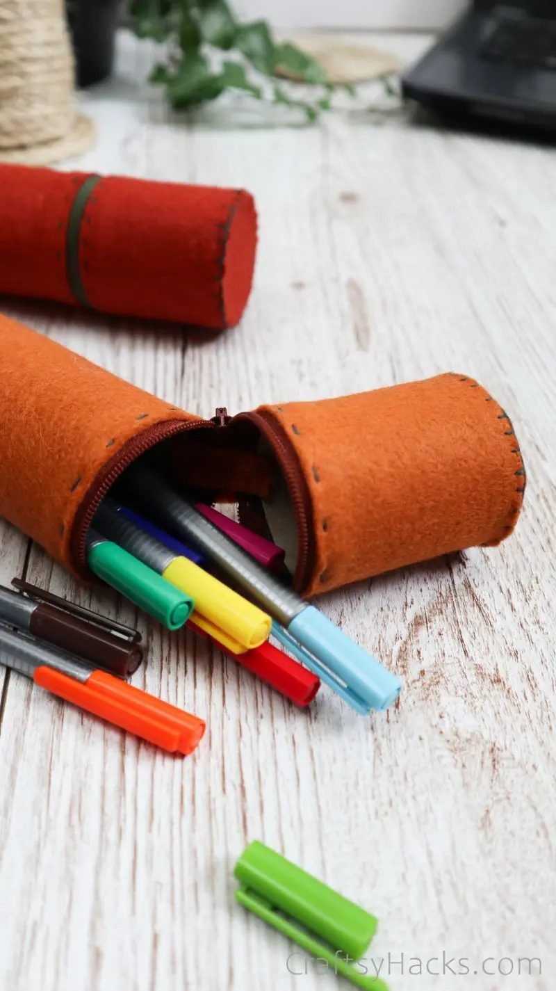 diy pencil case with colorful pens