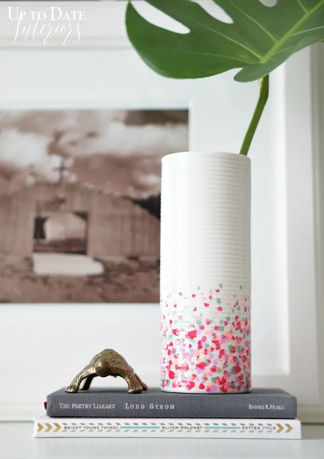 DIY Confetti Dollar Store Vase