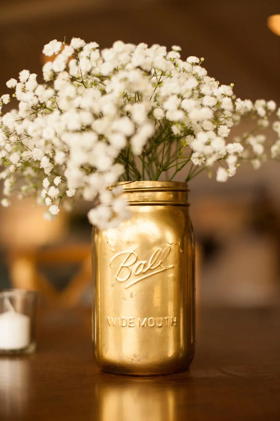 Golden Mason Jar Centerpieces