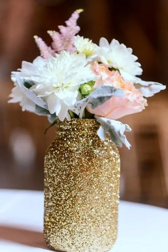 Glittered Mason Jars