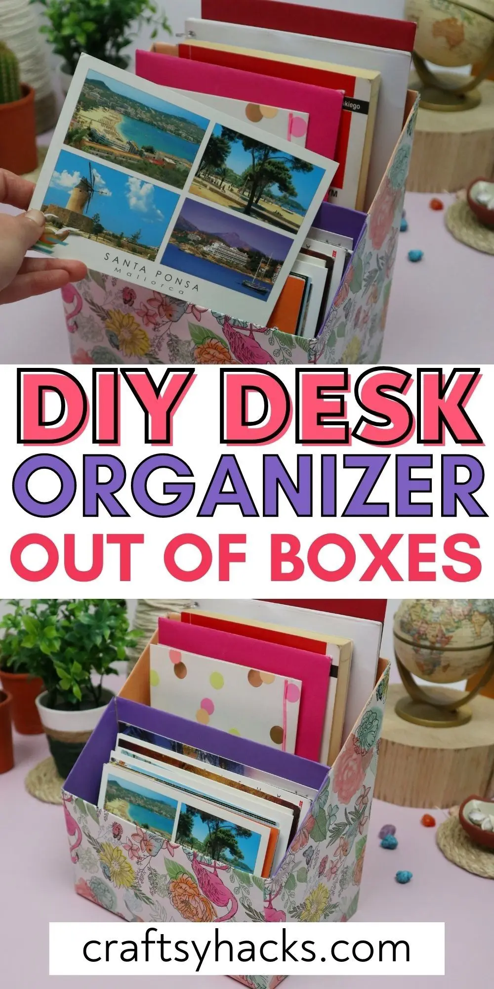 diy desk organizer out of boxes