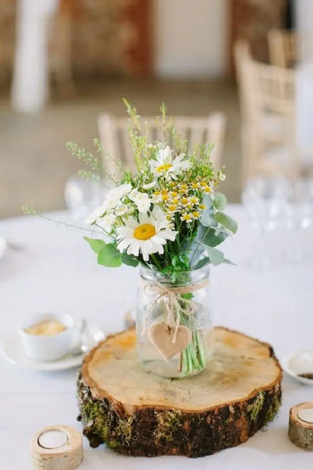 Burlap Heart Centerpieces