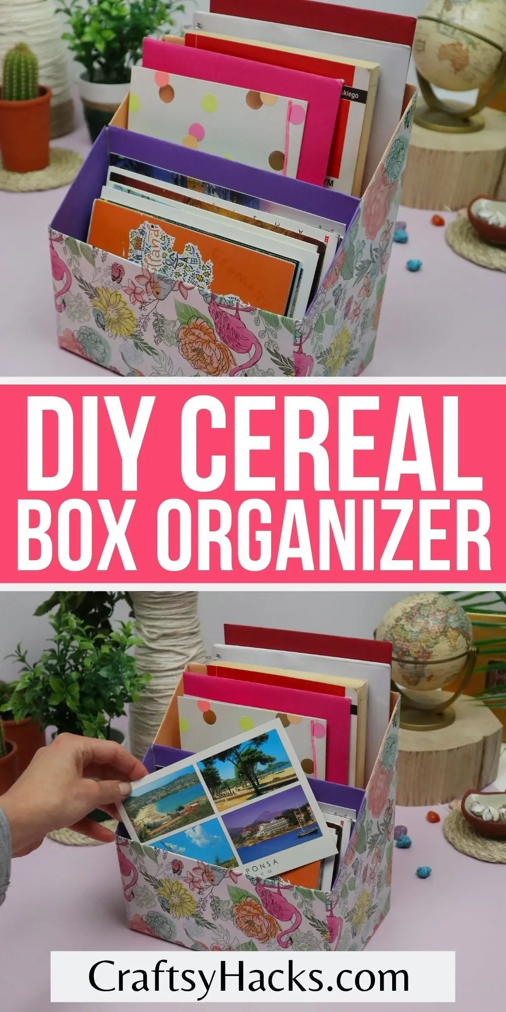 diy cereal box organizer upcycled
