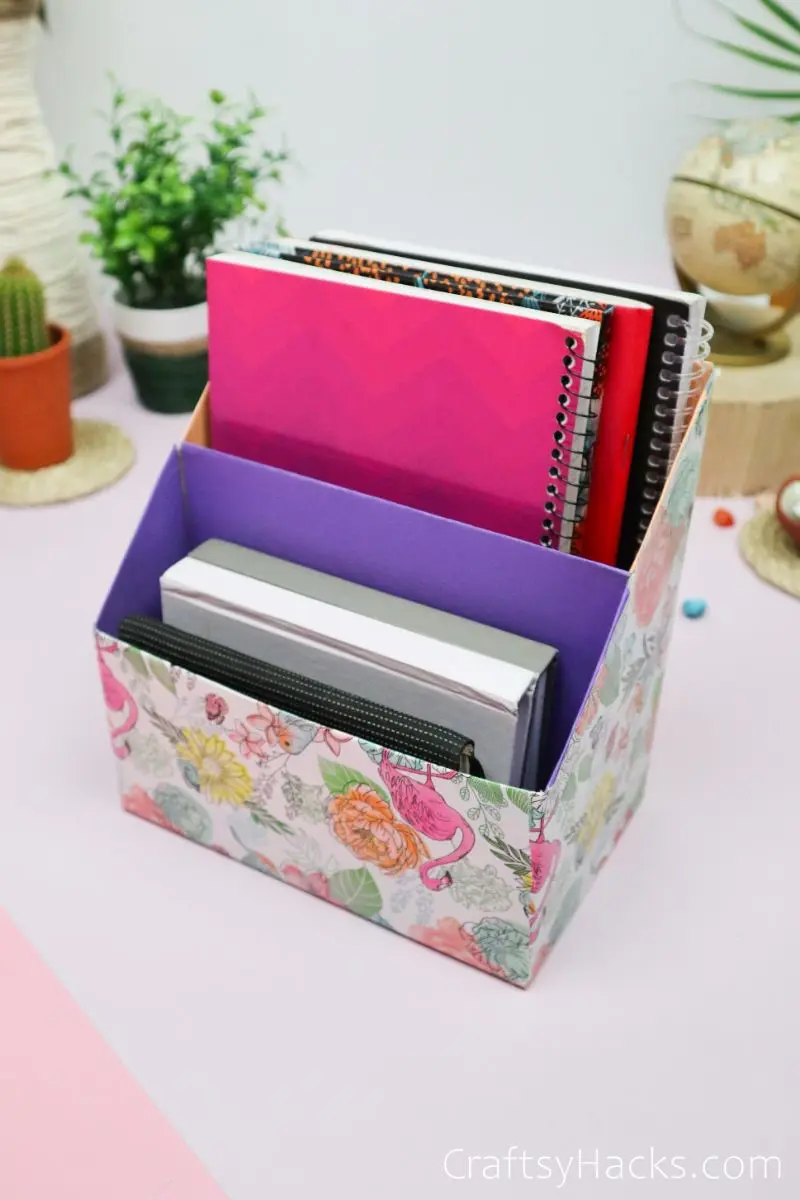 AMINA CREATIONS: DIY BOOK HOLDER/ DESK ORGANIZER FROM CEREAL BOX