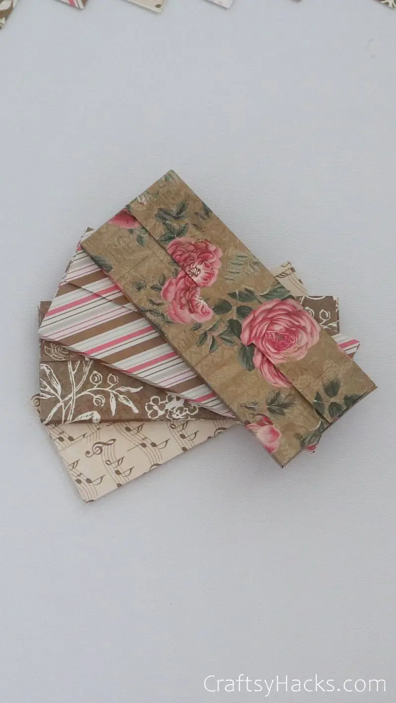 finished floral paper envelopes