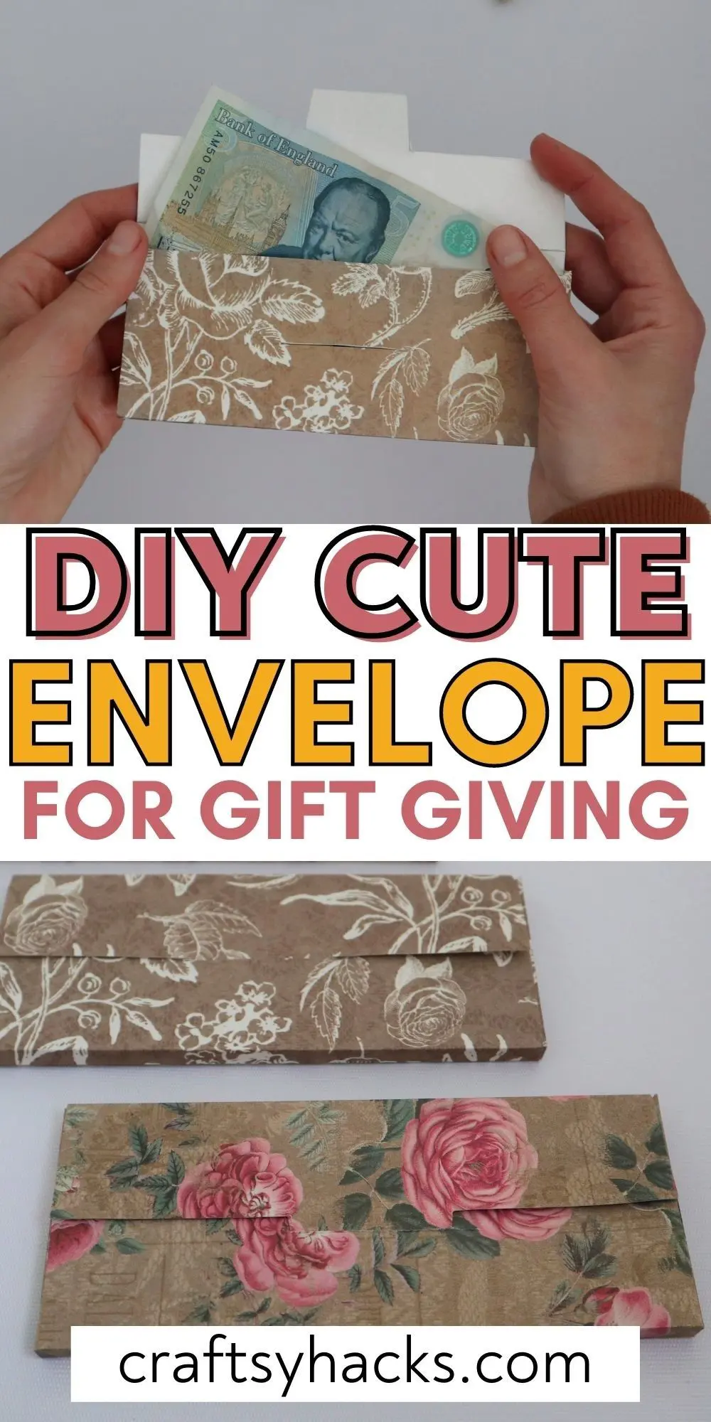 diy cute envelope for gift giving